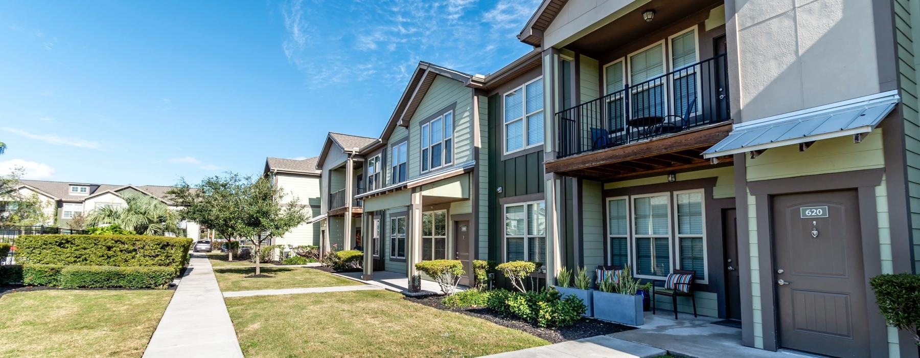 a row of apartments